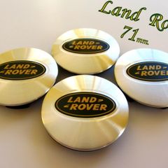 1set LAND ROVER Silver with Green logo 71mm Alloy Wheel Center Caps cap Hub Cover 71