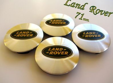 1set LAND ROVER Silver with Green logo 71mm Alloy Wheel Center Caps cap Hub Cover 71
