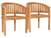 Banana Chairs 2 pcs Solid Teak Wood