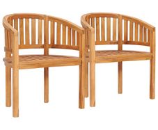 Banana Chairs 2 pcs Solid Teak Wood