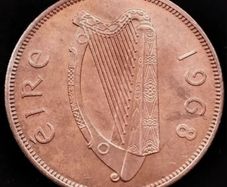 [#2507] - Ireland 1968 | Irish 1d | One Penny | KM.11 | UNC