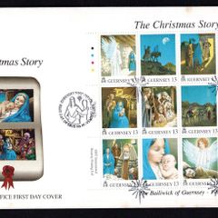 1996 Guernsey Christmas "Seasonal Fayre" Sheet Commemorative Stamps Official First Day Cover (FDC)