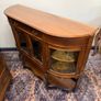 Early 20th Century Bow Front Walnut Display Cabinet with Beveled Glass Doors Image 9