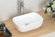 Modern Bathroom Small Vessel Sink Above Counter Compact Porcelain Ceramic Wash Basin Small Vanity Sink Lavatory Wash Hand Basin,365 x 250 x 115mm