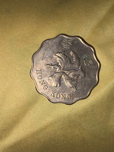 Hong Kong 2 Dollars Coin - Scalloped Edge Orchid Design