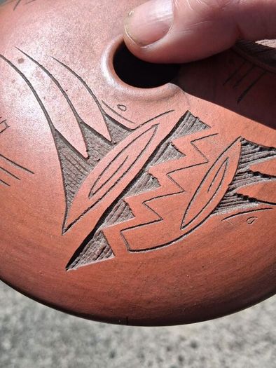 Dwayne Blackhorse Navajo Redware Seed Jar