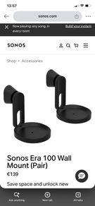 Sonos Era 100 Wall Mount (Pair)
