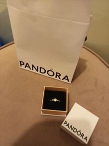 pandora ring gold 925 ring with gem detail