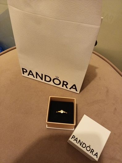 pandora ring gold 925 ring with gem detail