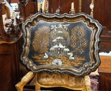 Large 19th Century Victorian Papier-Mache Tray