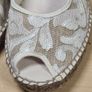 womens LISA KAY LONDON wedge sandals espadrilles shoes white sequins slingback Size UK 7 EU 40 Image 4