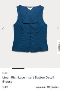 Marks and Spencer navy linen top