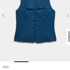Marks and Spencer navy linen top