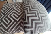 Velvet style cushions x 2 grey