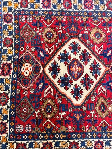 Vintage Handknotted Yalameh Pure Wool Rug