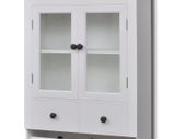 Wooden Kitchen Wall Cabinet with Glass Door White