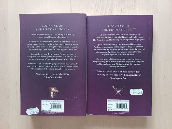 Krondor - The Riftwar Legacy Books 1 & 2 by Raymond E. Feist (Fantasy Paperbacks 2019)