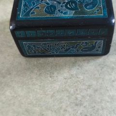 Mexican Stippled Folk Art Wood Trinket Box