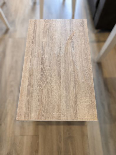 Large Heavy Grey Oak-Effect Coffee Table with Storage Shelf