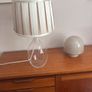 2 for the price of 1 - Free  Smaller same style lamp - IKEA Bran Handmade Glass Table Lamp with Pleated Drum Shade - Off White and Pink Image 4