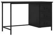 Desk with Drawers Industrial Black 120x55x75 cm Steel