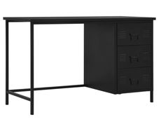 Desk with Drawers Industrial Black 120x55x75 cm Steel