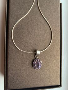 Silver & amethyst stone