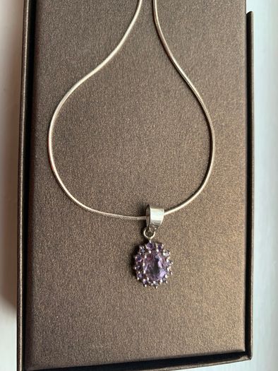 Silver & amethyst stone