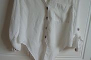 Primark White Cropped Shirt for Sale