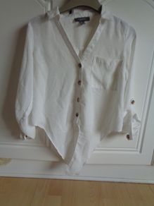 Primark White Cropped Shirt for Sale