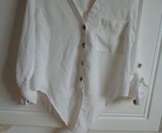 Primark White Cropped Shirt for Sale