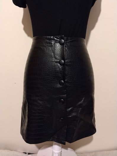 Faux Leather Black Skirt
