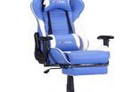 Ergonomic Gaming Chair, Computer Desk Chair Racing Design with Wide Back Cushion, Extendible Footrest in Waist Area Simply Connect to PC (Blue 1)