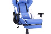Ergonomic Gaming Chair, Computer Desk Chair Racing Design with Wide Back Cushion, Extendible Footrest in Waist Area Simply Connect to PC (Blue 1)