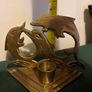 Vintage brass dolphin candlestick/ candle holder Image 3