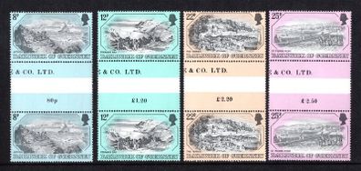 1982 Guernsey Old Guernsey Prints II Commemorative Stamps Gutter Pairs Mint Never Hinged (MNH)