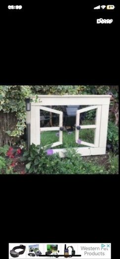 Garden reflection mirror window.