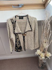 Tivoli Limited Edition Cotton Flax Blend Chunky Knit Cardigan Jacket - Size M