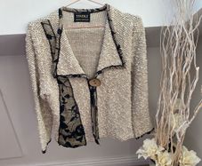 Tivoli Limited Edition Cotton Flax Blend Chunky Knit Cardigan Jacket - Size M
