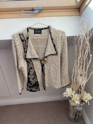 Tivoli Limited Edition Cotton Flax Blend Chunky Knit Cardigan Jacket - Size M