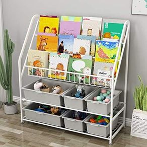 5 Tier Children's Book Organizer, Kids Book and Toys Storage