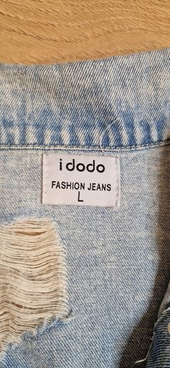 Distressed Long Denim Jacket - 10