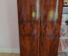 Matching Pair of Original Art Deco Walnut Wardrobes 1930s