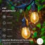150FT S14 Outdoor String Lights Garden Lights Mains Powered Waterproof IP65 with 45+5 Plastic LED Bulbs, Warm White 2700K, Festoon Lights Outdoor for Outside Backyard Balcony Party Wedding (FREE POSTAGE) Image 3