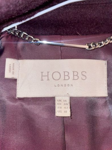 Hobbs Burgundy wool coat