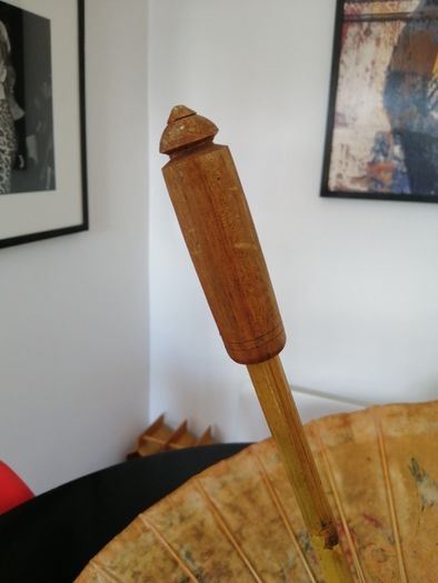 Vintage Oriental Hand Painted Bamboo Umbrella
