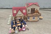Sylvanian Families Large House, Van &amp; Rabbit Family Bundle
