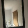 black wooden framed wall mirror with silver insert Image 2