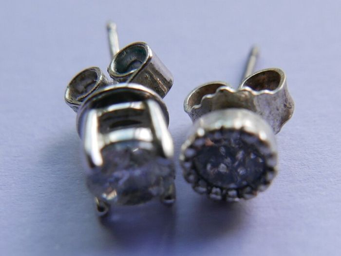 Vintage 925 Sterling Silver  cubic zirconia stunning earrings