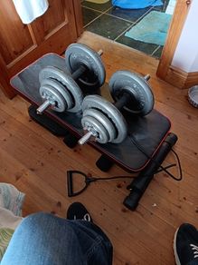 20kg dumbells and bench set